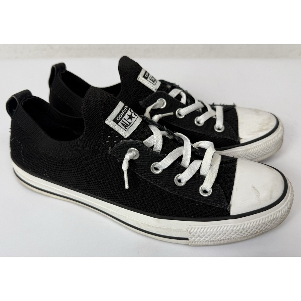 Converse Chuck Taylor Low All Star 2 Womens Size 10 Black Knit Sneakers 565489F